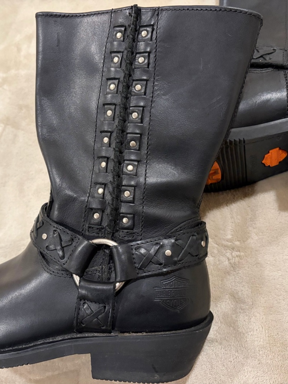 Harley-Davidson Women’s 8.5 Square Toe, Mid Calf Riding Boot - Picture 8 of 9
